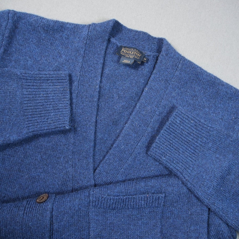 Pendleton Wool Knit V-Neck Pocket Women Cardigan M Heritage Prep Academia Cabin